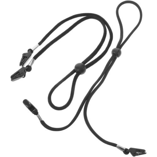 2pcs Adjustable Windproof Hat Strap with Clip Black Universal Hat Chin Cord