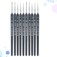 10 Stück Pinsel mit Wolfshaarspitze für feine Details in Malerei und Zeichnung, professionelle Öl- und Aquarellpinsel