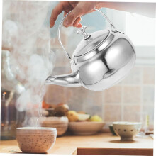 Bouilloire en acier inoxydable avec filtre intégré, théière manuelle en métal de 14 cm