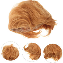 Peluca de cabelo curto dos homens Straight Punk Style Bangs para Cosplay Vestuários de Halloween Dourado