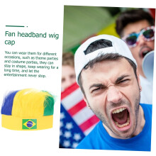 Breathable Stretchy Football Fan Wig Hat with Soft Texture Lightweight Wig Net