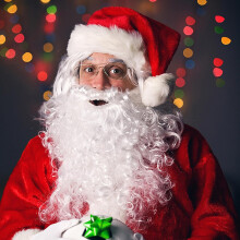 Barbe de Père Noël, perruque de barbe de Père Noël pour déguisement de Noël, accessoires de fête et décoration de Noël (blanche)