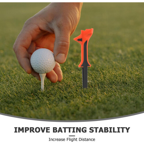 10Pcs Orange 10 Slanted Plastic Golf Tees for Training, Unbreakable Reusable Golf Accessories 2
