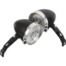 2 Stück Retro-LED-Fahrradfrontlichter mit Gabelhalterung, Vintage-Rundscheinwerfer-Baugruppe