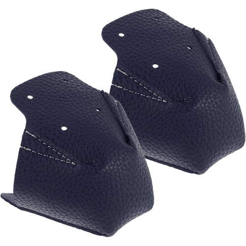 2pcs Dark Blue Pu Leather Roller Skate Toe Caps Protector Removable Skate Toe Guards