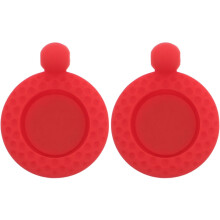 2 Stück rote Golfballmarker-Hutclips mit Silikonhalter, tragbare Golf-Pin-Marker