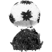 2pcs mulheres tampões de natação protetor impermeável flor tampão de natação conjunto alta elasticidade proteção do cabelo