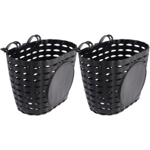 Fahrradkorb für Kinder zur Frontmontage, 2 Stück, verdickter schwarzer Kunststoff, Fahrradaufbewahrungshalter