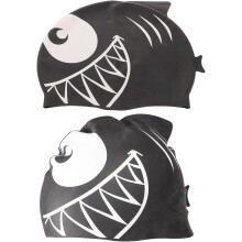 Capuchos de natação impermeáveis de silicone unisex de 2pcs com desenho animado preto design de peixe