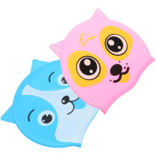 2pcs Cartoon Silicone Swimming Cap Boys and Girls Swim Cap Pattern