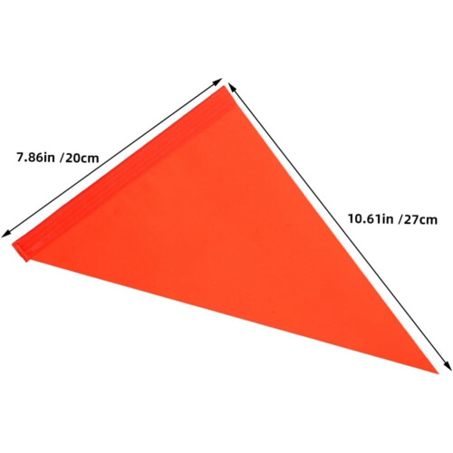 10pcs Bicycle Safety Flags High Visibility Orange Triangular Warning Pennants Replacement 1