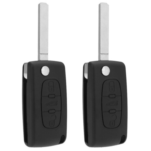 2X Flip Folding Remote Car Keyless Key Case Shell for  407 307 308 607 3 Buttons