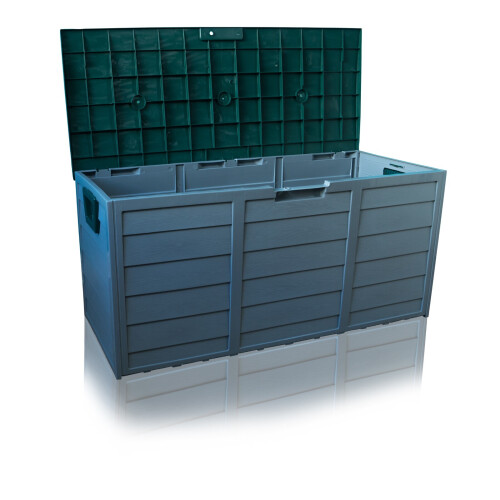 Wooden Panel Effect Outdoor Garden Storage Box 296 Litre Storage Durable