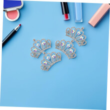 10pcs Mini Crown Tiaras Hair Jewelry Rhinestone Crystal Charms Crown Shape Embellishments for Diy Crafts Party Decorations