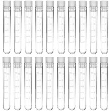 20-ml-Kunststoff-Reagenzgläser mit Schraubverschluss, 16 x 105 mm Gefrierfläschchen mit Messmarkierungen, 20-teiliges Set