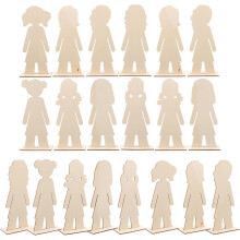 20 stuks DIY houten schijfjes knutselset voor huisdecoratie en feestjes, onafgewerkte houten uitsteeksels in beige