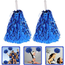 12 Stück Cheerleading-Pompons, blau-metallic, Folie, leicht, tragbar, Cheerleading-Zubehör