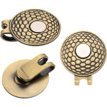 3 stuks golfbalmarkerclips van zinklegering met hoedklem, 25 mm, koperkleurig, golfaccessoires