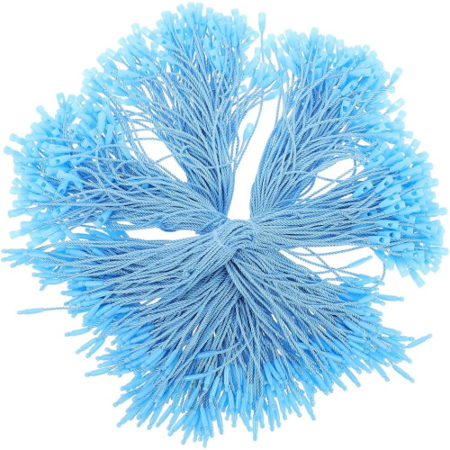 1000pcs Cotton Tag Fasteners Price Tag Ties with Security Loop Medium Sky Blue