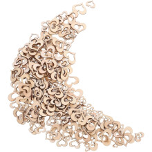 300 piezas de recortes de madera sin acabado en forma de corazón, de 3 cm/2 cm/1 cm, rodajas de madera huecas con forma de corazón.