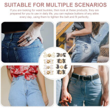 12 piezas de botones ajustables para ajustar la cintura de los pantalones vaqueros, clips para ajustar la cintura