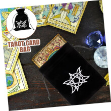 Bolsa con cordón para 10 cartas de tarot, bolsa con pentáculo para cartas de adivinación, ideal para viajes y organización.