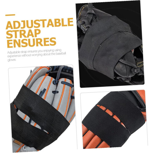 Baseball Glove Wrap Band 2pcs Elastic Glove Strap with Hook and Loop Fastener 2