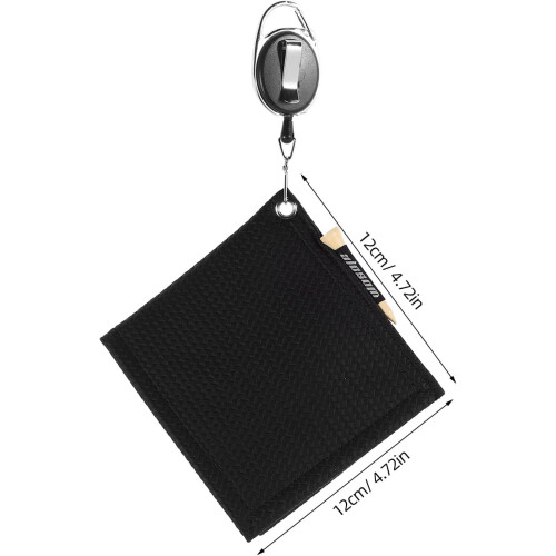 Serviette de golf portable en tissu léger PU avec cordon rétractable 1