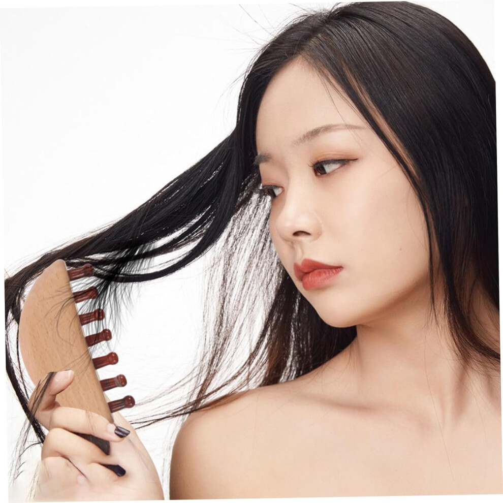 Hkhbjs Natural Crystal Massage Comb Wooden Handle Scalp Stimulator For Thick Hair Dandruff Removal Tool