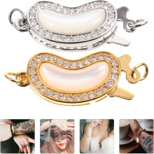 Colar de pérolas fechos DIY pulseira conectores para mulheres fechos fivela casca natural em ouro prata 2pcs