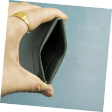 Ensemble de 2 mini porte-monnaie verts, porte-monnaie en cuir PU texturé avec emplacements pour cartes
