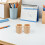 2pcs Pine madeira hexagonal lápis suporte mesa organizador 3