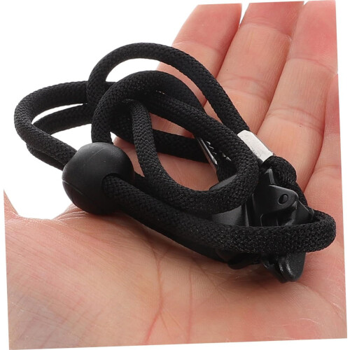 2pcs Adjustable Windproof Hat Strap with Clip Black Universal Hat Chin Cord 2