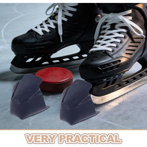 2pcs Dark Blue Pu Leather Roller Skate Toe Caps Protector Removable Skate Toe Guards 2