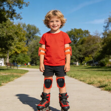 ’S Adjustable Knee Elbow Wrist Pads Protective Gear Set for Cycling Skating Basketball Soccer