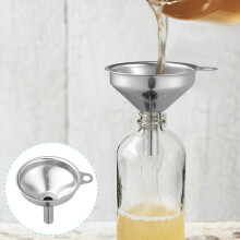 2pcs Wine Dispensing Funnel Oil Filter Stainless Steel Funnel Kitchen Cooking Tools