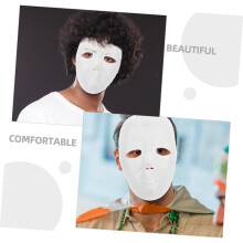 2 kpl valkoisia tyhjiä tee-se-itse-maalattavia naamioita miehille juhlanaamio rekvisiittoja naamiaisiin cosplay maalaamattomia kokokasvoja