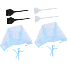 6-delige highlight-muts voor haarkleuring, haarkleurset met verfhaakje en verfborstel voor gebruik bij de kapper.