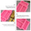 Conjunto de molde de chocolate de silicone de 2pcs com 4 formas de barra de ouro conectadas, molde de cozimento rosa 1