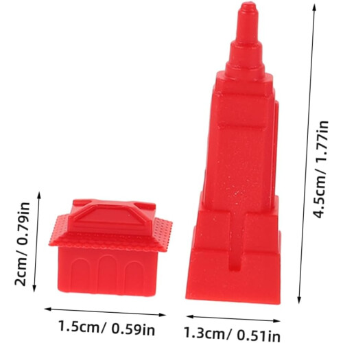 80pcs Plastic Board Game Replacement Pieces Set Including Houses and Hotels 1