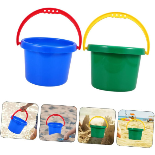 Baldes ao ar livre de 2pcs Baldes de praia meninos e meninas para edifício e armazenamento Sandcastle 1