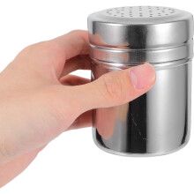 2pcs Stainless Steel Powder Jar Seasoning Dispenser Shaker for Salt Sugar Pepper Metal Spice Container Kitchen Use