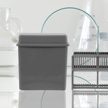 2 Sets mit je 24 Fächern für Objektträger aus Kunststoff, Aufbewahrungsdeckel für Mikroskop-Objektträger, Färbegläser, graues Färbegestell-Set