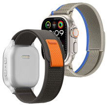2x Urrem til Apple Watch 4/5/6/7/8/9/10/SE/ULTRA 44/45/46/49mm grå