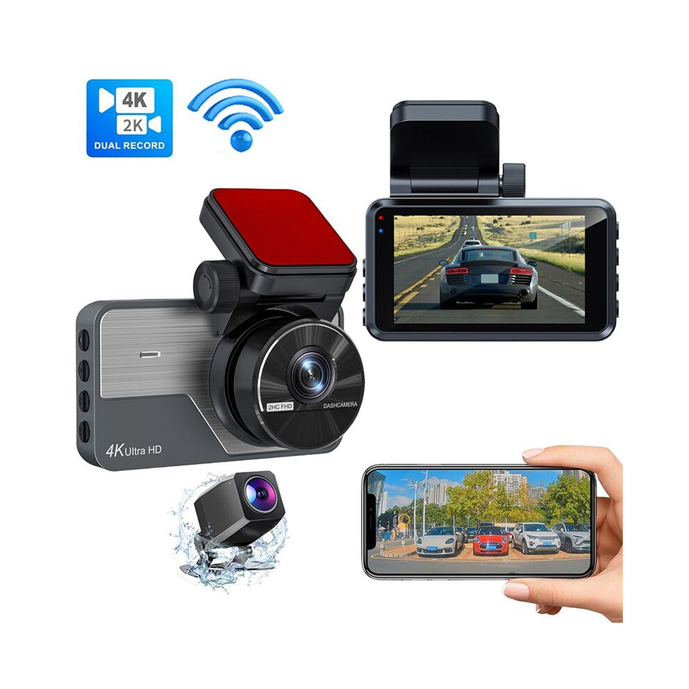 Car Dvr Dash Camera ,4K Hd Front Rear Dash Camera For Cars,Built In Wifi Camera,Night Vision 170Wide Angle,Wdr,24H Park 6031861587373