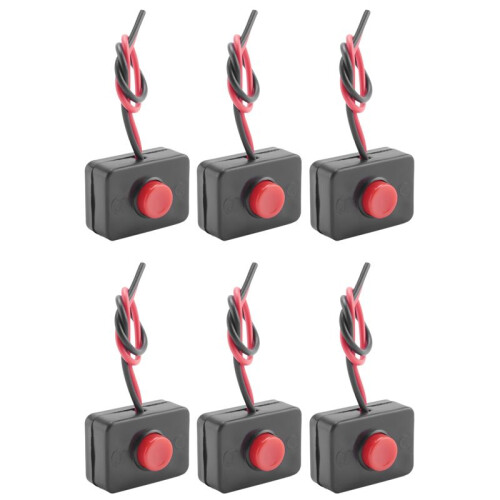 6X  12V2A Adhesive Base Push Button Momentarily Action Wired  for Automobiles