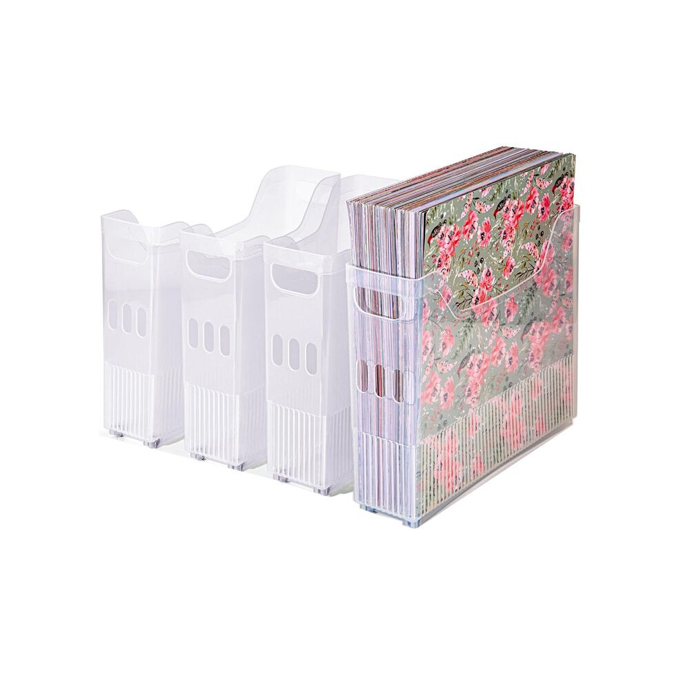 4X Scrapbook Paper Storage With Wheels,Plastic Scrapbook Storage Bin For Holding 12 Inch X 12 Inch Paper,Scrapbook Paper 6033963319968