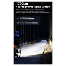 CYC1700 Wireless Remote Hanging Bike Headlight High Brightness Cutoff Front Light 4000mAh 1700 Lumen