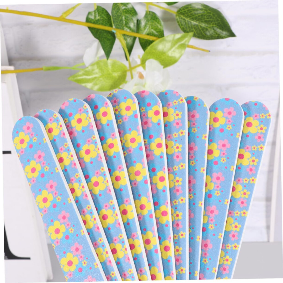 Hkhbjs 20Pcs Colorful Nail Grinding Bar Double-Sided Manicure Tool Random Patterns