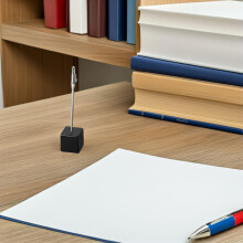 20pcs Wooden Memo Holders for Desk – Black Square Table Card Holders